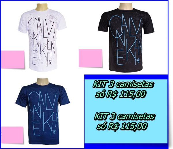 Kit 3 camisetas com direito a escolha de modelos!