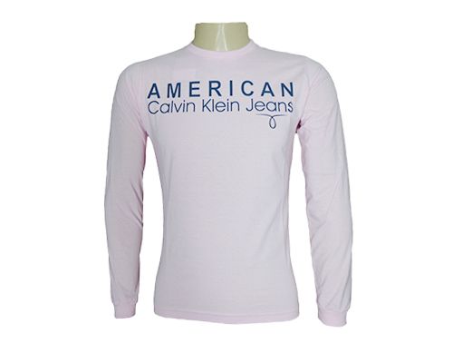 Camisa Masculina Calvin Klein Manga Longa Rosa MOD:71319