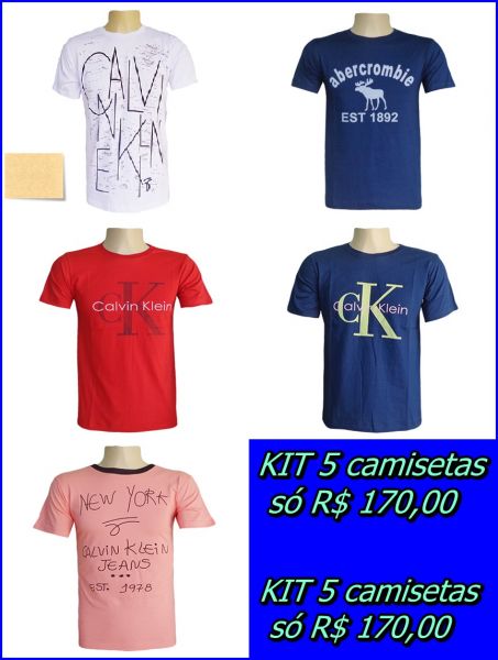 Kit 5 camisetas com direito a escolha!